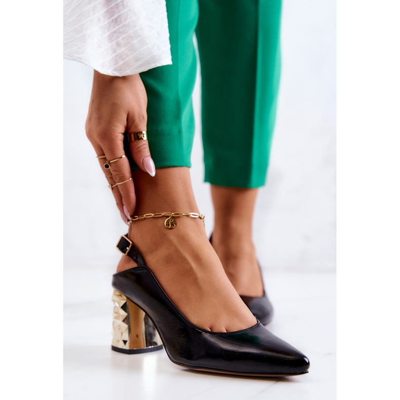 Escarpins En Cuir On A Bar Maciejka 05427-01 Noir le noir d'or 2