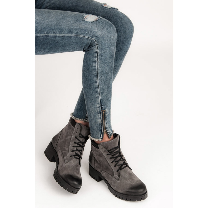 Vinceza Bottines à lacets avec protection gris 1