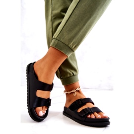 S.Barski Chaussons Corina Noirs Avec Boucle 1