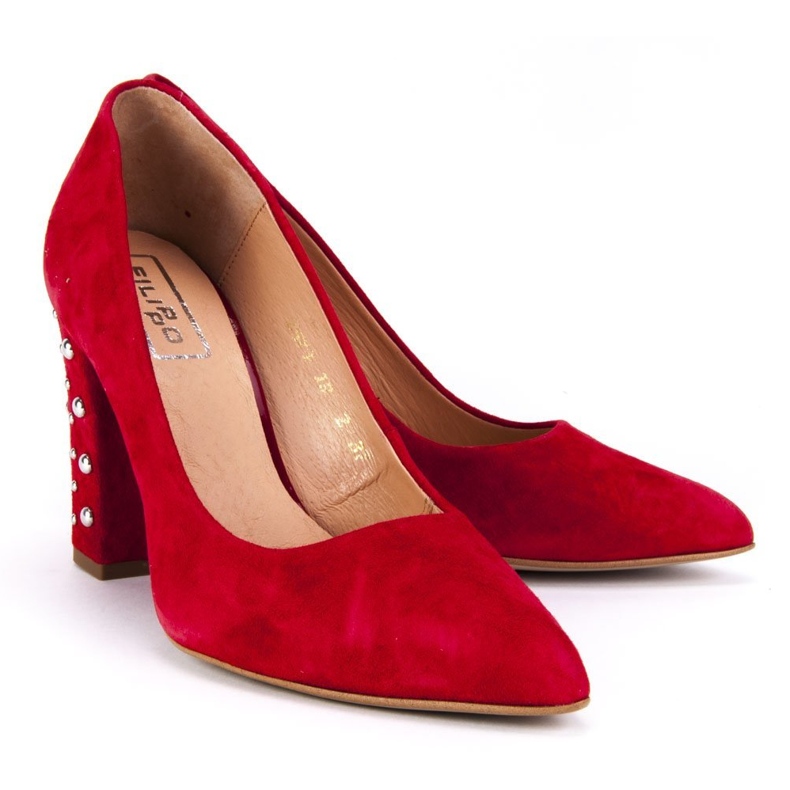 Filippo 2571 / J Escarpins Velours Rouge 2 Filippo 2571 / J Escarpins Velours Rouge 2
