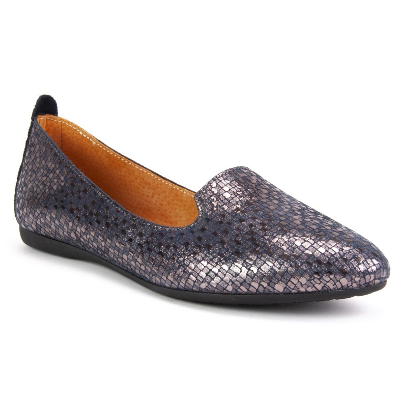 Lordsy ballerine Filippo H30-324 bleu marine argent 1