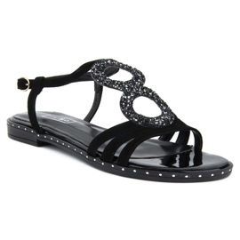 Sandales Filippo 1453N daim noir le noir 1