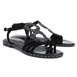 Sandales Filippo 1453N daim noir le noir 2