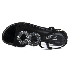 Sandales Filippo 1453N daim noir le noir 6