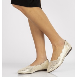 Ballerines en cuir Filippo DP1336/20 Go doré jaune 1