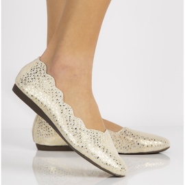 Ballerines en cuir Filippo DP1336/20 Go doré d'or jaune 3
