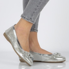 Ballerines en cuir Filippo DP1409/20 Si argent gris 2
