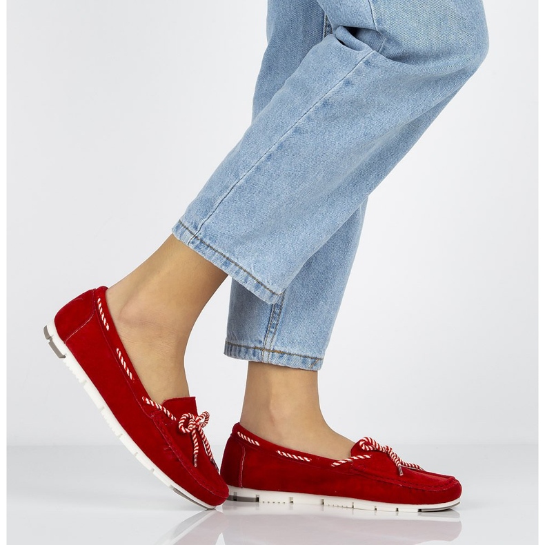 Chaussures en cuir rouge Filippo DP1403 / 20 Rd 1