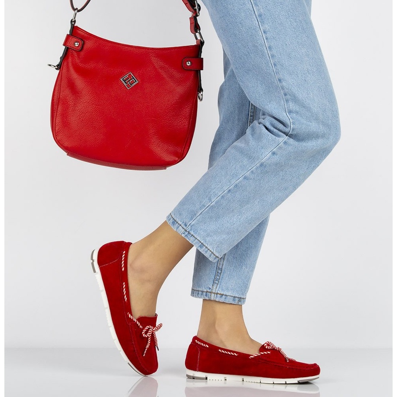 Chaussures en cuir rouge Filippo DP1403 / 20 Rd 2