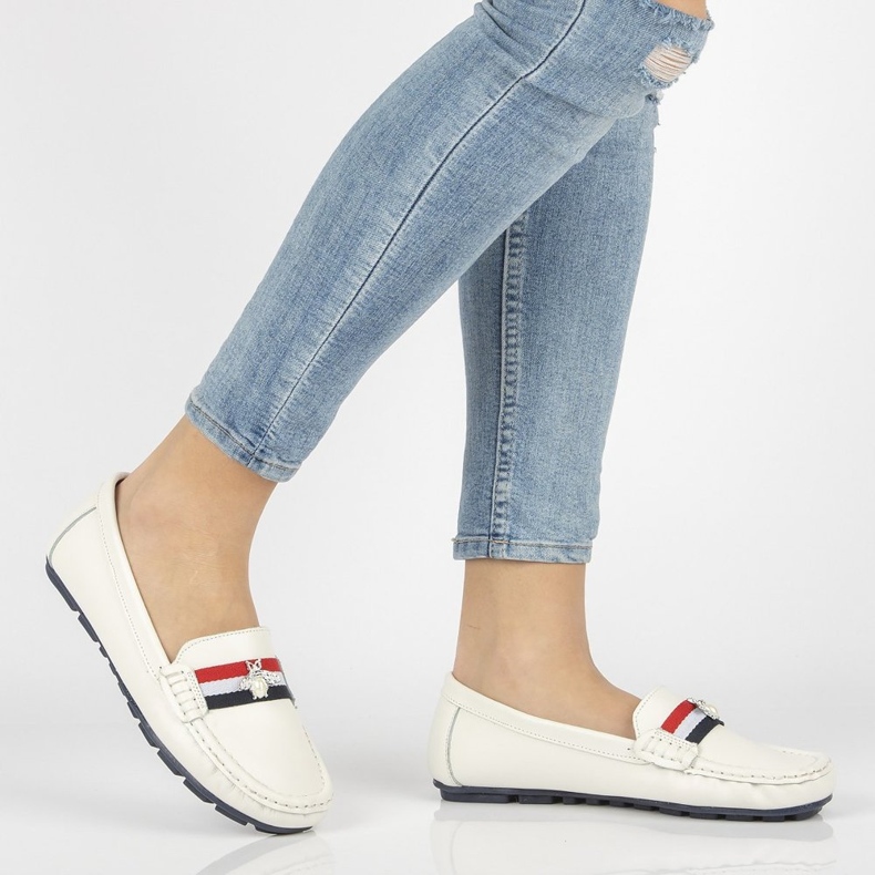 Mocassins en cuir Filippo DP1406 / 20 Wh blanc blanche 2