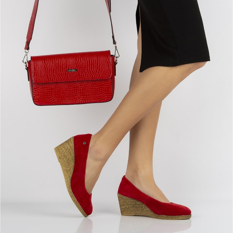 Chaussures en cuir rouge Filippo DP1328 / 20 Rd jaune 1