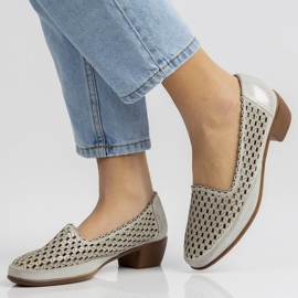 Chaussures en cuir Filippo DP748 / 20 Si argent 2