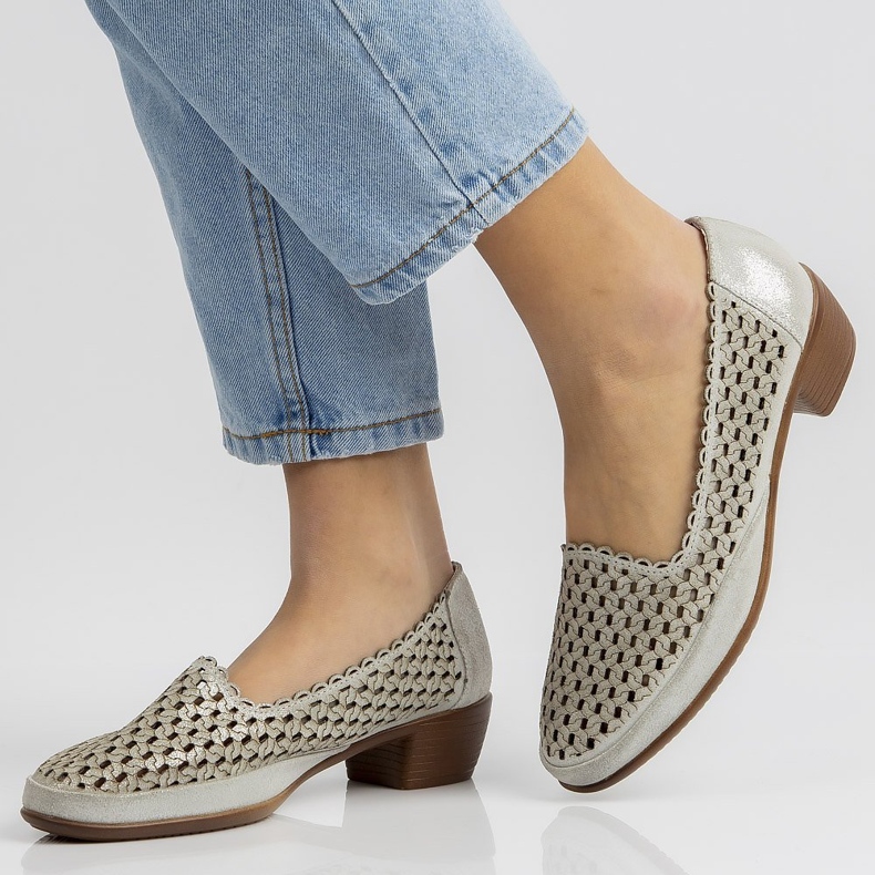 Chaussures en cuir Filippo DP748 / 20 Si argent 2