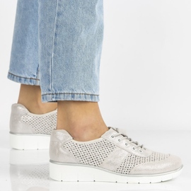 Chaussures en cuir Filippo DP028 / 20 Si argent gris 2