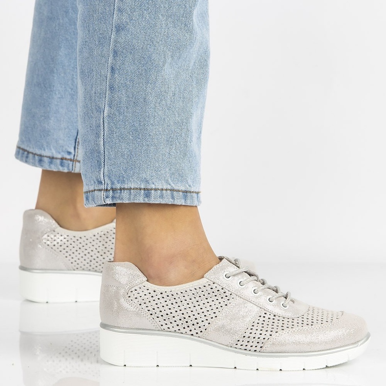 Chaussures en cuir Filippo DP028 / 20 Si argent gris 2