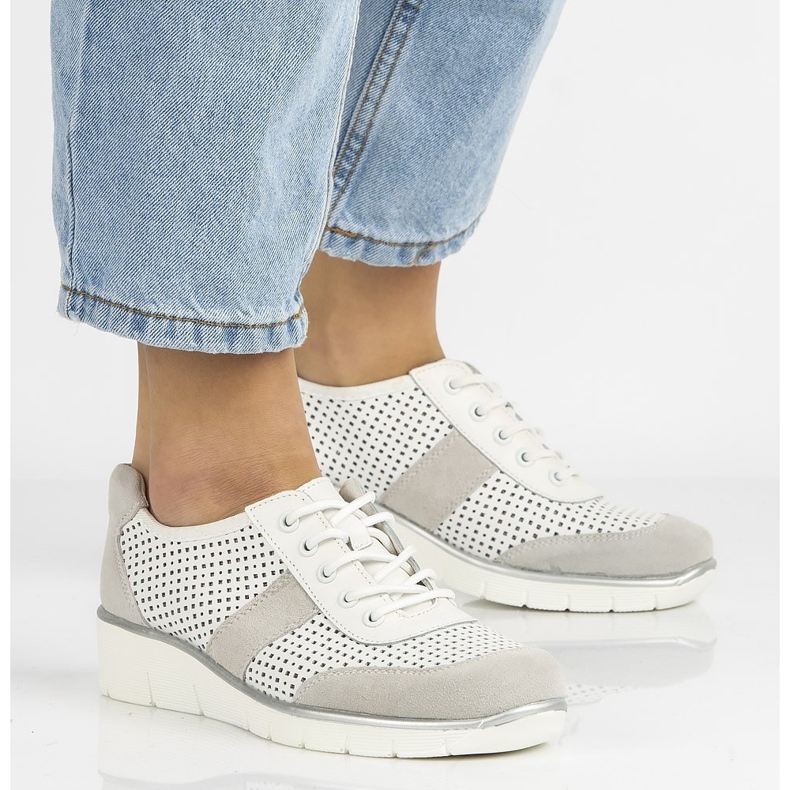 Chaussures en cuir Filippo DP028 / 20 Wh blanc 2