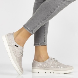 Chaussures en cuir Filippo DP1383 / 20 Gr gris beige rose 1