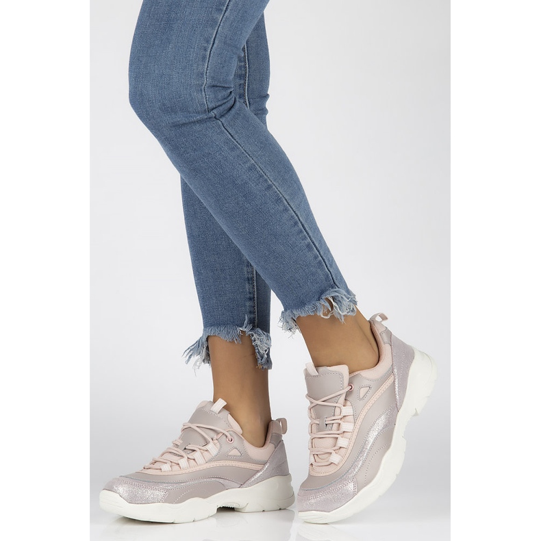 Baskets femme en cuir Filippo DP1411/20 Pi rose 1