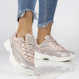 Baskets femme en cuir Filippo DP1411/20 Pi rose 2