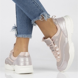Baskets femme en cuir Filippo DP1411/20 Pi rose 5
