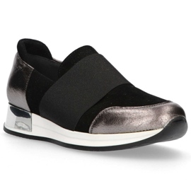 Chaussures Filippo 018 Daim Noir / Nickel le noir argent 4