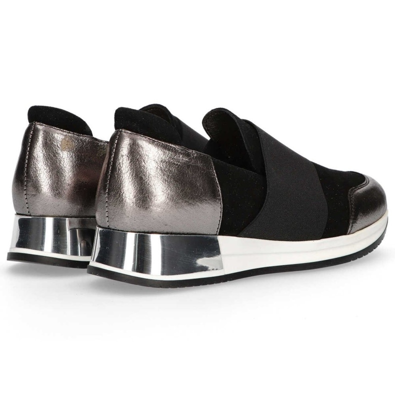 Chaussures Filippo 018 Daim Noir / Nickel argent 2
