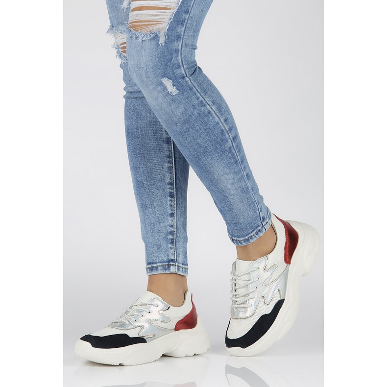 Baskets en cuir Filippo DP1410 / 20 Wh Rd blanc rouge 1