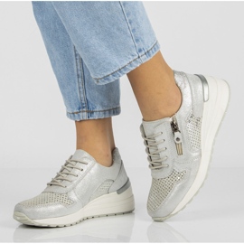 Baskets en cuir Filippo DP1423 / 20 Si argent bleu marin 1