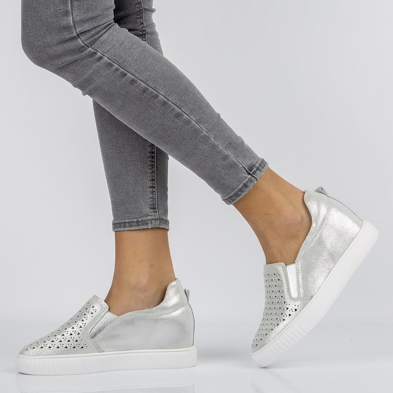 Chaussures en cuir Filippo DP1398 / 20 Si argent 1