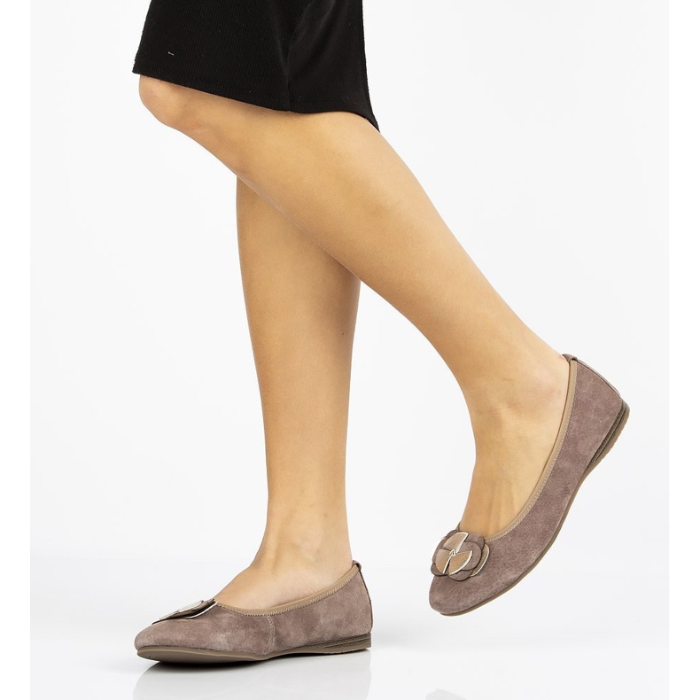 Ballerines en cuir Filippo DP1216/20 Sd sable beige brun 2