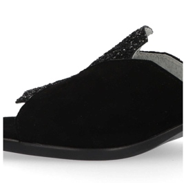 Babouche Filippo 1442 Daim Noir Paillettes le noir 6