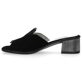 Babouche Filippo 1442 Daim Noir Paillettes le noir 7