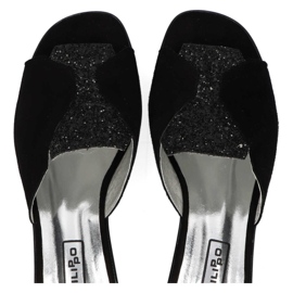 Babouche Filippo 1442 Daim Noir Paillettes le noir 10