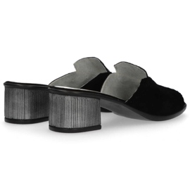 Babouche Filippo 1442 Daim Noir Paillettes le noir 1