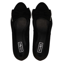 Filippo 1430 Escarpins Daim noir le noir 9