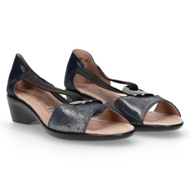 Sandales en cuir Filippo DS096 / 17 Sl Nv argent le noir bleu marin 1