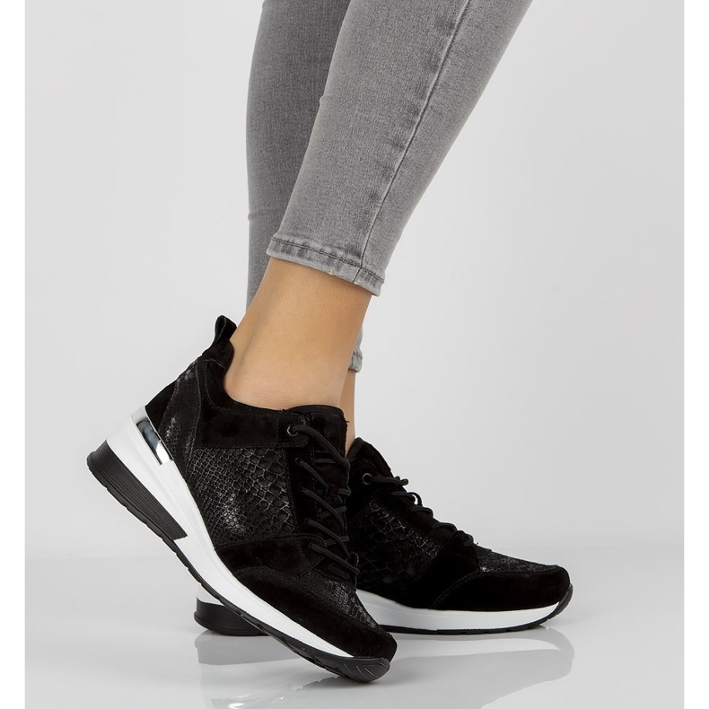 Baskets en cuir Filippo DP1505 / 20 Bk noir 2