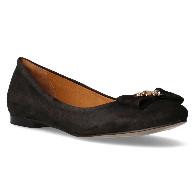 Filippo Premium 2054 Ballerine en Daim Noir le noir 1