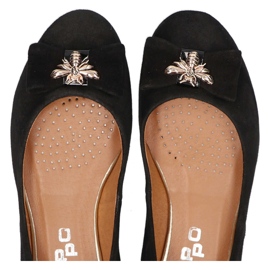 Filippo Premium 2054 Ballerine en Daim Noir le noir 4