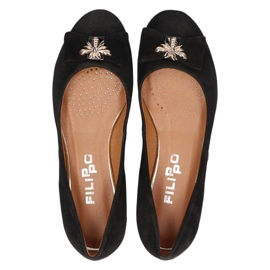 Filippo Premium 2054 Ballerine en Daim Noir le noir 5