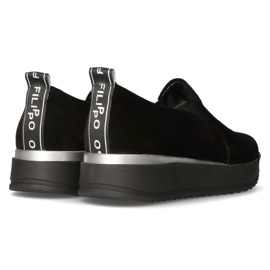 Baskets en cuir Filippo 966 noir le noir 7