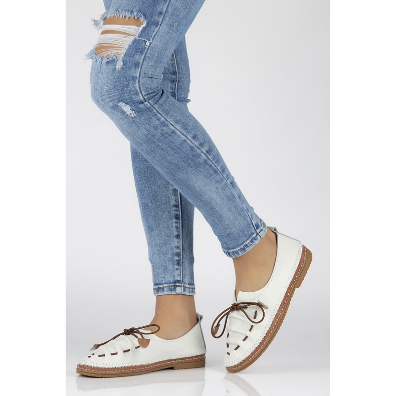 Chaussures en cuir Filippo DP2058 / 21 Wh blanc blanche 1 Chaussures en cuir Filippo DP2058 / 21 Wh blanc blanche 1