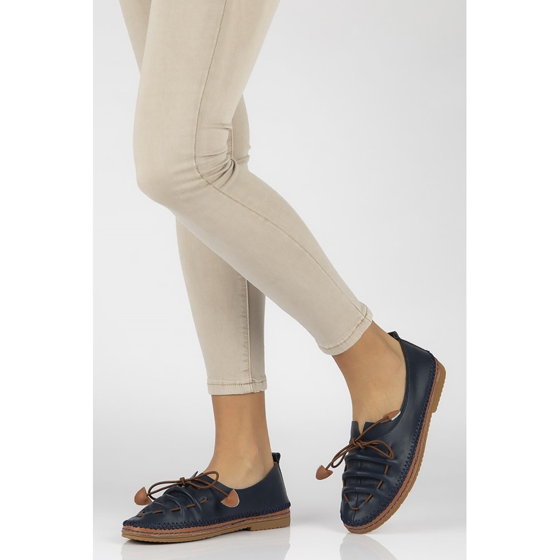 Chaussures en cuir Filippo DP2058/21 Nv bleu marine 1