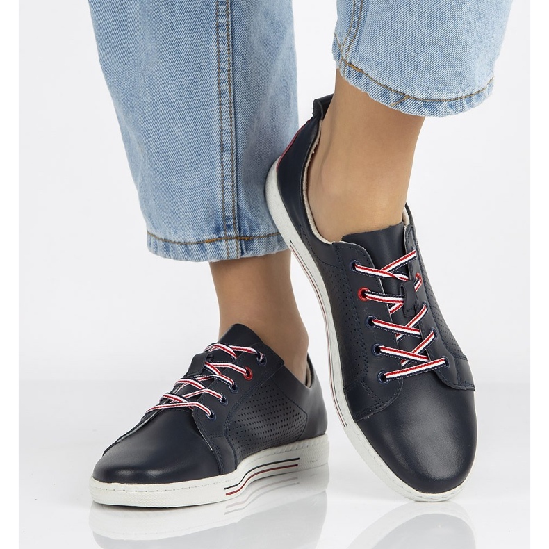 Chaussures en cuir Filippo DP008/21 Nv bleu marine 2