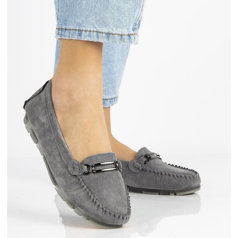 Mocassins en cuir Filippo DP1202 / 21 Gr gris 2 Mocassins en cuir Filippo DP1202 / 21 Gr gris 2