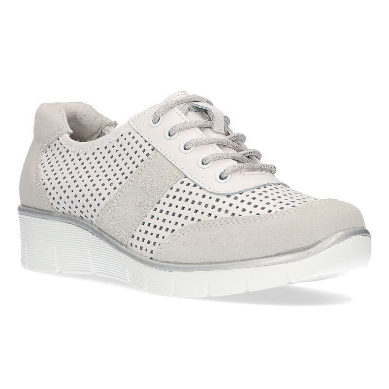 Chaussures en cuir Filippo DP028 / 21 Wh blanc à lacets blanche 1