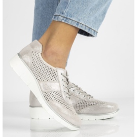 Chaussures en cuir Filippo DP028 / 21 Si argentées à lacets 2 Chaussures en cuir Filippo DP028 / 21 Si argentées à lacets 2