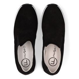 Baskets en cuir Filippo DP1512/21 Bk noir le noir 5