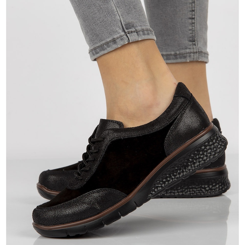 Chaussures en cuir Filippo DP1509 / 21 Bk noir 2