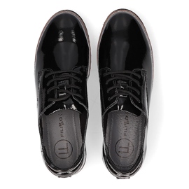 Chaussures en cuir Filippo DP1514 / 21 Bk noir le noir 4